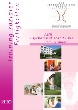 Training sozialer Fertigkeiten - AHG Allgemeine Hospitalgesellschaft
