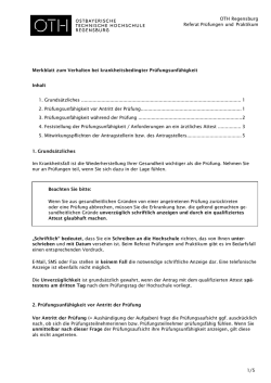 Merkblatt zum Verhalten bei krankheitsbedingter
