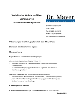 Verhalten bei Verkehrsunfällen/ Sicherung von - dr-jur