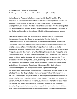 Ich freue mich sehr, dass Marion Denis mich eingeladen hat zu ihrer