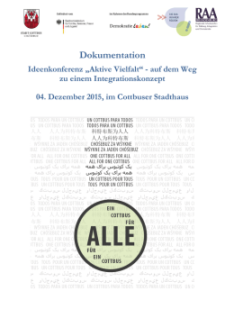 Dokumentation der Ideenkonferenz "Aktive Vielfalt"