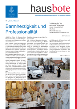 Hausbote aktuell  - Barmherzige Br&uuml;der Gremsdorf