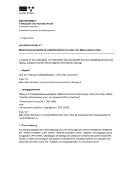 Informationsblatt Datenerhebung ordentliche Steuerinventare und