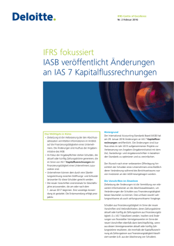 IFRS fokussiert IASB veröffentlicht Änderungen an IAS 7