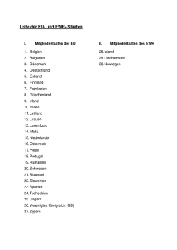 Liste der EU- und EWR- Staaten