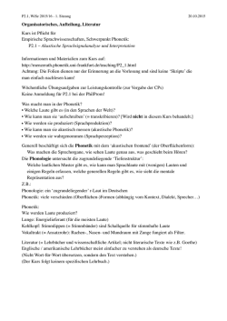 Organisatorisches, Aufteilung, Literatur Kurs ist Pflicht für Empirische