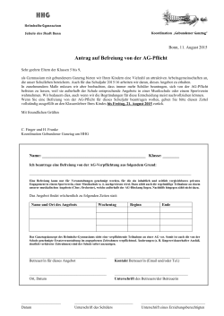 Antrag auf Befreiung von der AG-Pflicht - Helmholtz