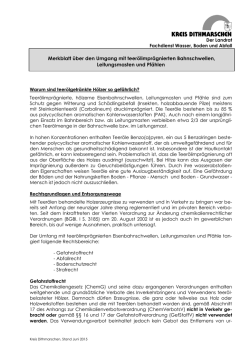 Merkblatt &uuml;ber den Umgang mit teer&ouml;limpr&auml;gnierten Bahnschwellen