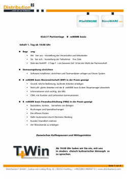 KickOff Partnertage – BüroWARE basic Inhalt 1. Tag