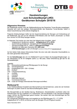 Handreichungen zum Schulwettkampf (JtfO)