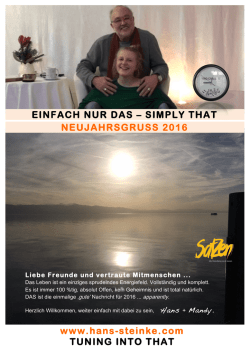 EINFACH NUR DAS &ndash; SIMPLY THAT NEUJAHRSGRUSS 2016
