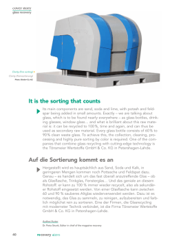 It is the sorting that counts Auf die Sortierung kommt es an