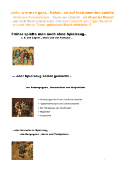 Was man fr&uuml;her so spielte..