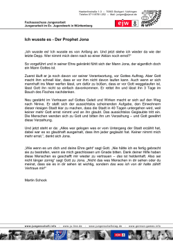 Ich wusste es - Evangelisches Jugendwerk in W&uuml;rttemberg