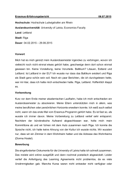 Erasmus-Erfahrungsbericht 06.07.2015 Hochschule: Hochschule