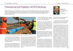 Finanzierung von Projekten mit ECA-Deckung