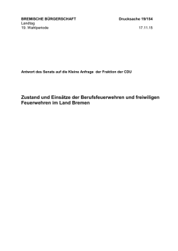 Zustand und Einsätze der Berufsfeuerwehren und freiwiligen