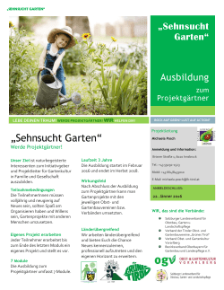 Sehnsucht Garten - Obst- und Gartenkultur Vorarlberg