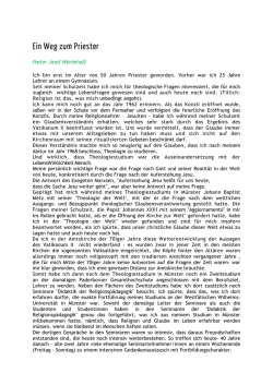 Ein Weg zum Priester - BDKJ Di&ouml;zesanverband Paderborn