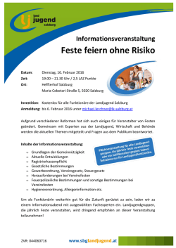 Feste feiern ohne Risiko