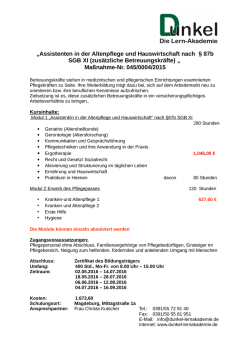 Betreuungskraft nach § 87b SGB XI - Dunkel Die Lern