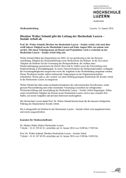 Direktor Walter Schmid gibt die Leitung der Hochschule Luzern