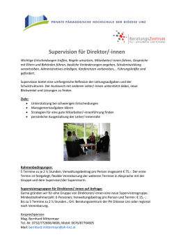 Informationsblatt "Supervision f&uuml;r Direktor/