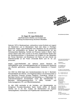 Kurzvita von Dr. Hagen W. Lippe
