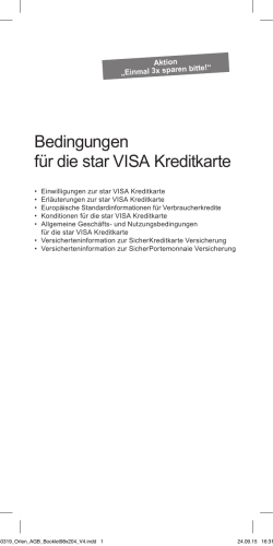 Bedingungen für die star VISA Kreditkarte