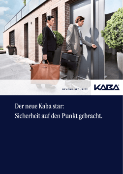 Der neue Kaba star - Schliesstechnik Wyniger