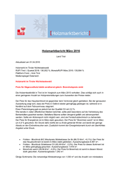 Holzmarktbericht M&auml;rz 2016