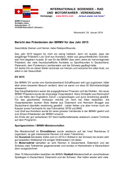 Präsident - IBRMV Internationale Bodensee- Rad