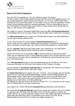 TV-Lupsingen Bericht 2015 des Präsidenten