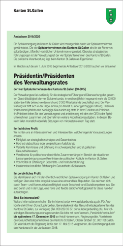 Präsidentin/Präsidenten des Verwaltungsrates