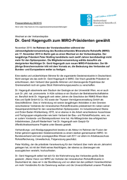 Dr. Gerd Hagenguth zum MIRO