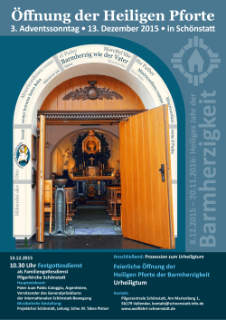 Plakat Eröffnung der Heiligen Pforte in Schönstatt