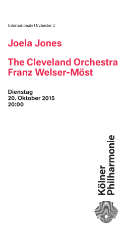 Joela Jones The Cleveland Orchestra Franz Welser-M&ouml;st