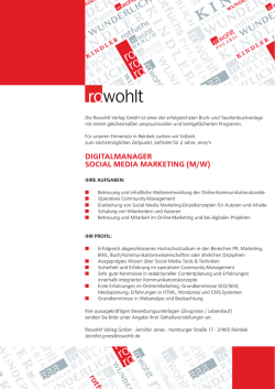 Digitalmanager Social meDia marketing (m/w)
