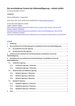 Die verschiedenen Formen der Edelmetalllagerung &ndash; einfach erkl&auml;rt