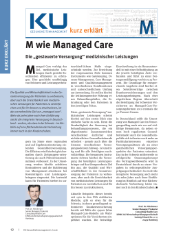 M wie Managed Care - kurz erklärt