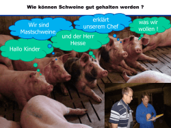 Hallo Kinder Wir sind Mastschweine, und der Herr Hesse erkl&auml;rt