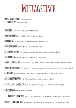 Mittagskarte - Gasthof Cafe Herbst