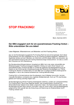 STOP FRACKING! - Bundesverband Bürgerinitiativen Umweltschutz