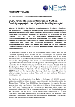 OEOO nimmt als einzige internationale NGO am