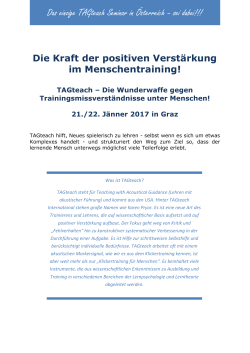 Das einzige TAGteach Seminar in Österreich – sei dabei!!!