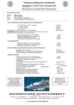 Preisliste - Yachtservice