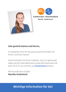 Wichtige Information f&uuml;r Sie! - Ergotherapie | Neurofeedback