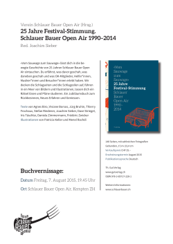 Vernissage Einladung - Verein Schlauer Bauer Openair