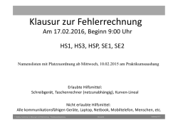 Klausur zur Fehlerrechnung