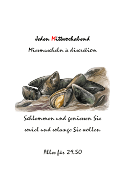 Jeden Mittwochabend Miesmuscheln &agrave; discr&eacute;tion Schlemmen und